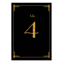 Tarjeta De Mesa Números de tabla boda Secuencias de oro Art Deco 4