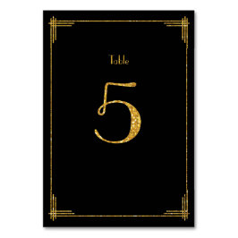 Tarjeta De Mesa Números de tabla boda Secuencias de oro Art Deco 5