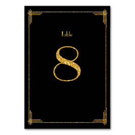 Tarjeta De Mesa Números de tabla boda Secuencias de oro Art Deco 8