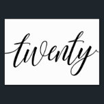 Tarjeta De Mesa Números de tabla boda - Tipografía de lujo - Negro<br><div class="desc">Tabla de caligrafía de lujo número 20 (negro): Esta elegante tarjeta de tabla de caligrafía está configurada en negro rico, pero puedes cambiarla a cualquier color que quieras cambiando tu color de fondo!. **CÓMO CAMBIAR EL COLOR DE DISEÑO** 1) Haga clic en el botón "Personalizar". 2) Haga clic en el...</div>