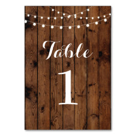 Tarjeta De Mesa Números de tabla Boda Wood Rustic Elegant