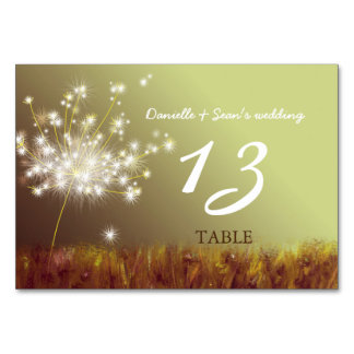 Tarjeta De Mesa Números de tabla Bodas de Dandelion Boho Purpurino