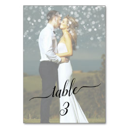 Tarjeta De Mesa Números de tabla Bokeh Fab Faded Pareja Boda Foto