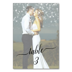 Tarjeta De Mesa Números de tabla Bokeh Fab Faded Pareja Boda Foto