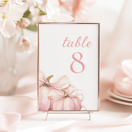 Tarjeta De Mesa Números de tabla de abalorio rosado