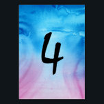 Tarjeta De Mesa Números de tabla de acuarela de Boda azul y magent<br><div class="desc">Boda azul y magenta acuarela números de mesa para su evento especial! Encontrada en la colección para ideas únicas de boda de temas de fuego y hielo, esta plantilla de tarjetas de número de tabla personalizado es fácil de personalizar y complementa con gusto con esta combinación de colores. En cada...</div>