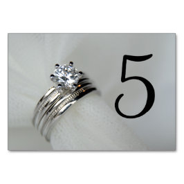 Tarjeta De Mesa Números de tabla de anillos bodas