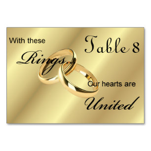 Tarjeta De Mesa Números de tabla de anillos de oro de los Bodas ga