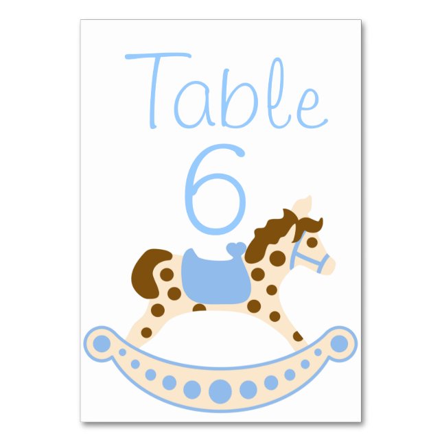 Tarjeta De Mesa Números de tabla de Baby Shower de caballos de Roc (Anverso)