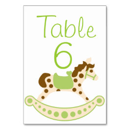 Tarjeta De Mesa Números de tabla de Baby Shower del caballo de roc