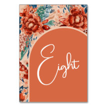 Números de tabla de bienvenida | Boho Terracotta F