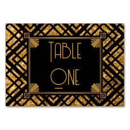Tarjeta De Mesa Números de tabla de Boda de color negro y oro de A