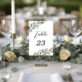 Tarjeta De Mesa Números de tabla de Boda de ecología de Eucalyptus