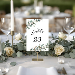 Tarjeta De Mesa Números de tabla de Boda de ecología de Eucalyptus