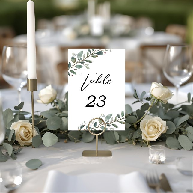 Tarjeta De Mesa Números de tabla de Boda de ecología de Eucalyptus (Subido por el creador)