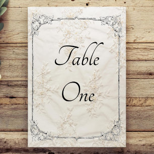 Tarjeta De Mesa Números de tabla de Boda de encaje bordados