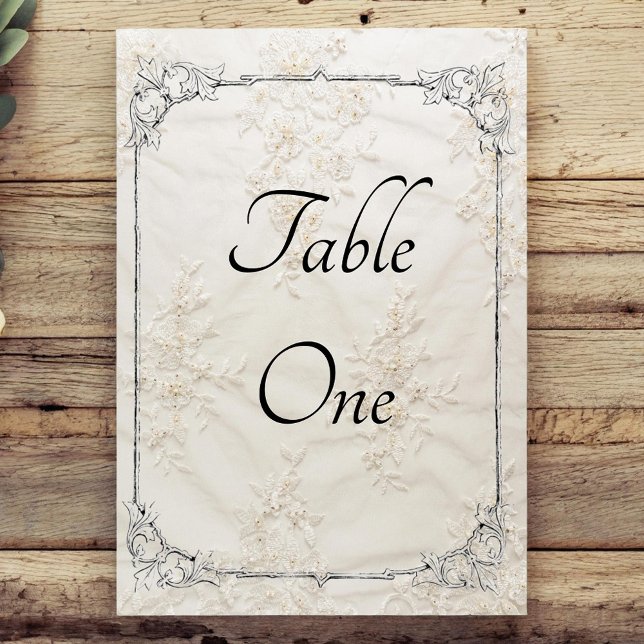 Tarjeta De Mesa Números de tabla de Boda de encaje bordados (Subido por el creador)