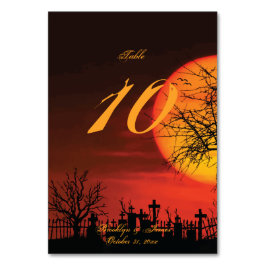 Tarjeta De Mesa Números de tabla de Boda de Halloween negros y Nar