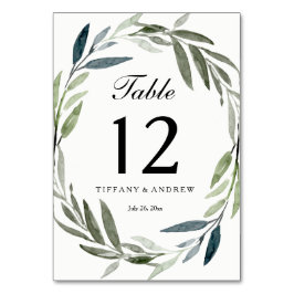 Tarjeta De Mesa Números de tabla de Boda de hojas elegantes y mode