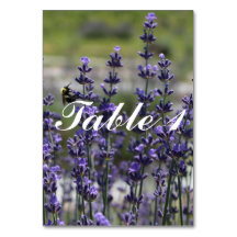 Números de tabla de Boda de lavanda