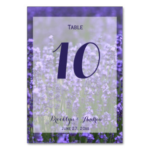 Tarjeta De Mesa Números de tabla de Boda de lavanda púrpura person