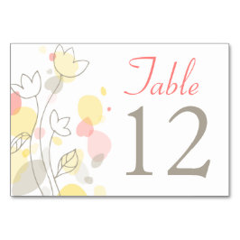 Tarjeta De Mesa Números de tabla de boda de pétalos de flores de c