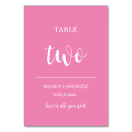 Tarjeta De Mesa Números de tabla de Boda de presupuesto de persona