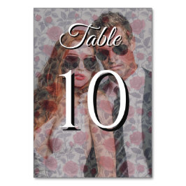 Tarjeta De Mesa Números de tabla de Boda de Rosa