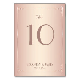 Tarjeta De Mesa Números de tabla de Boda de Rubor de época