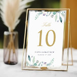 Tarjeta De Mesa Números de tabla de Boda floral de lujo<br><div class="desc">Tarjetas con número de tabla boda impreso y personalizado con un borde de agua suculenta vegetación para coincidir con nuestra colección de flores de lujo. Personalice cada número que necesite y añada cada uno a su carrito individualmente para garantizar una impresión precisa. Utilice las herramientas de diseño para editar los...</div>