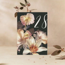 Tarjeta De Mesa Números de tabla de bodas antiguas de esmeralda