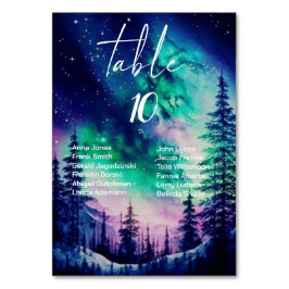 Tarjeta De Mesa Números de tabla de Bodas celestes con nombres de 