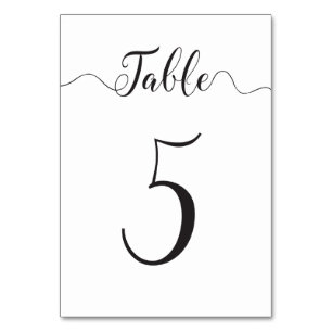 Tarjeta De Mesa Números de tabla de bodas Cuadro 5