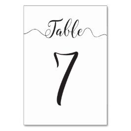 Tarjeta De Mesa Números de tabla de bodas Cuadro 7
