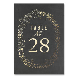 Tarjeta De Mesa Números de tabla de Bodas de florines de oro