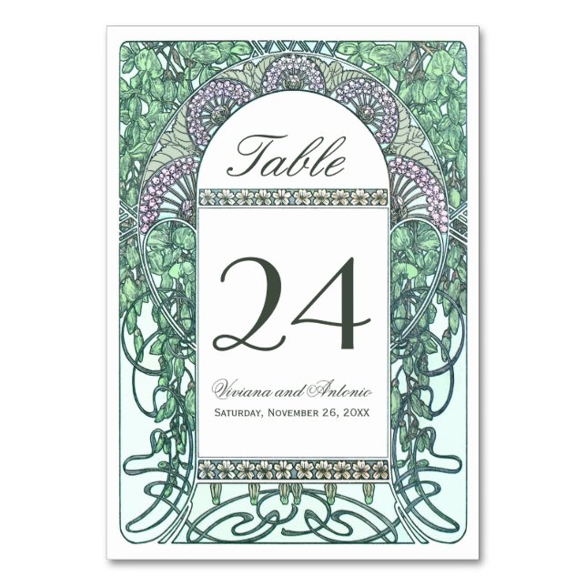 Tarjeta De Mesa Números de tabla de bodas de jardín encantados (Anverso)