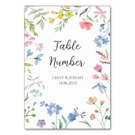 Tarjeta De Mesa Números de tabla de Bodas de primavera florals