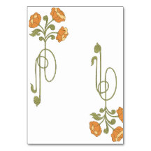 Números de tabla de Bodas florales de Nouveau