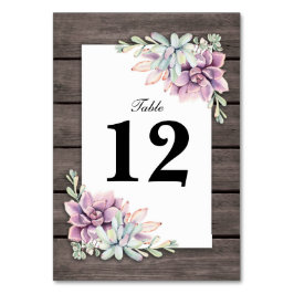 Tarjeta De Mesa Números de tabla de Bodas florales rústicos sucesi