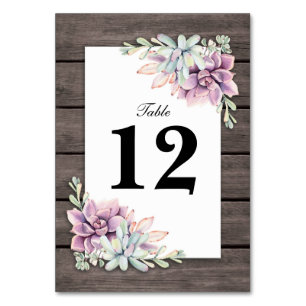 Tarjeta De Mesa Números de tabla de Bodas florales rústicos sucesi