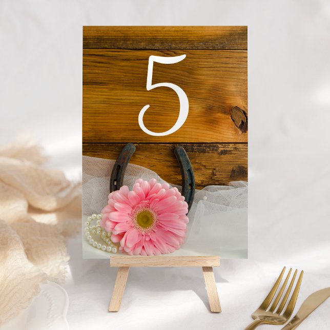 Tarjeta De Mesa Números de tabla de Bodas occidentales rosados de  (Subido por el creador)