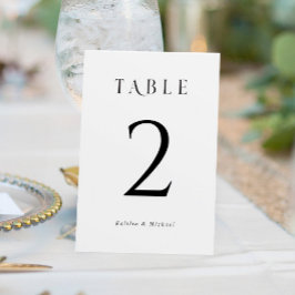 Tarjeta De Mesa Números de tabla de bodas simples y elegantes