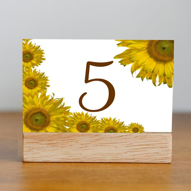 Tarjeta De Mesa Números de tabla de bordes de girasol amarillos (Subido por el creador)