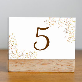 Tarjeta De Mesa Números de tabla de casamiento de borde de hoja de