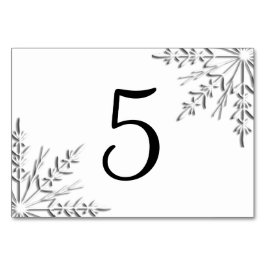 Tarjeta De Mesa Números de tabla de copos de nieve en invierno