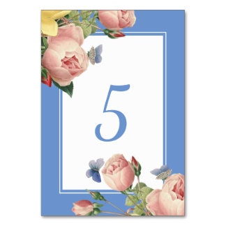 Tarjeta De Mesa Números de tabla de Fiesta de jardín de Rosa de ép