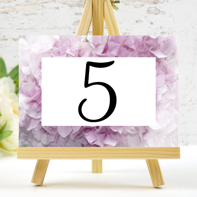 Tarjeta De Mesa Números de tabla de flores de hidrangea rosada (Subido por el creador)