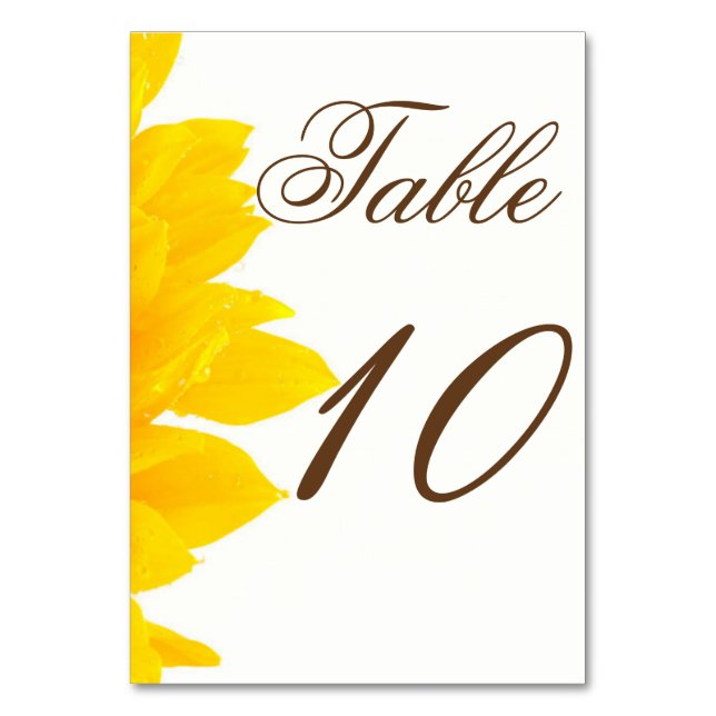 Tarjeta De Mesa Números de tabla de girasol rusos (Anverso)