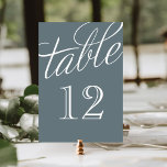 Tarjeta De Mesa Números de tabla de guiones elegantes de pizarra y<br><div class="desc">Tarjetas de número de tabla sencillas y elegantes de moda con un tipo de letra de script de estilo caligráfico. Personalizar cada tarjeta con sus números de tabla para que se adapte a cualquier boda o fiesta de tamaño. Pulse en Personalizar (It) para cambiar el tipo de letra y color...</div>