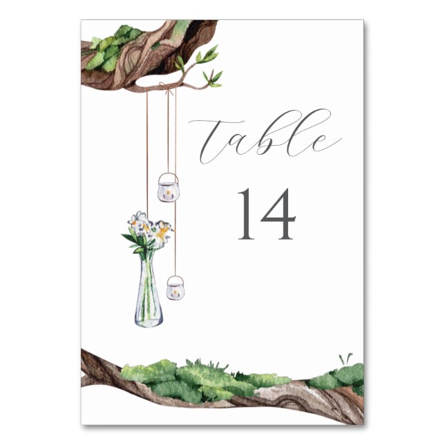 Tarjeta De Mesa Números de tabla de jardín dulce (Anverso)